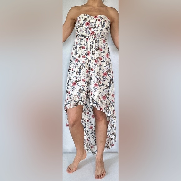 LF DANITY TU WOMEN FLORAL ASYMMETRICAL ROMANTIC DRESS SUPER SOFT HIGH-LOW - Picture 2 of 7